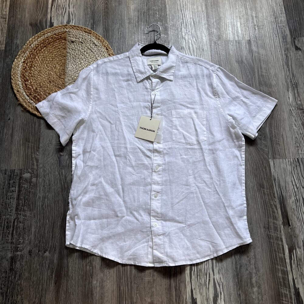 THOM AARON Linen Mens Button-Up Shirt NWT